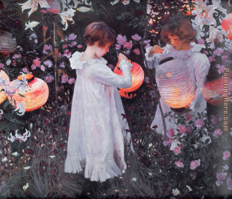 Carnation, Lily, Lily, Rose painting - John Singer Sargent Carnation, Lily, Lily, Rose art painting